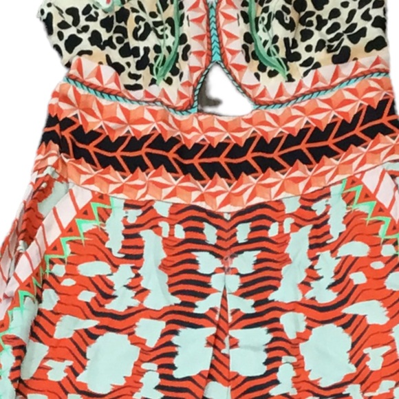 Temperley London Orange Multicolor Abstract Cutout Odyssey Wide Leg Jumpsuit 8 - Picture 8 of 12